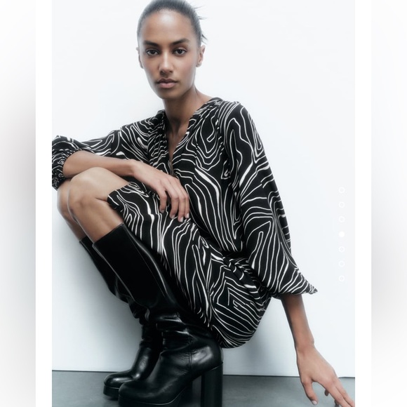 ⚫️ Zara ⚫️ viscose midi dress - size medium - Picture 4 of 8